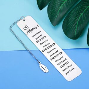 Inspirational Bookmark for Women Men Daughter Son from Dad Mom Gift for Book Lovers Friends Coworker Children Student Senior Birthday Christmas Valentines Retirement for Her Him Boys Girls