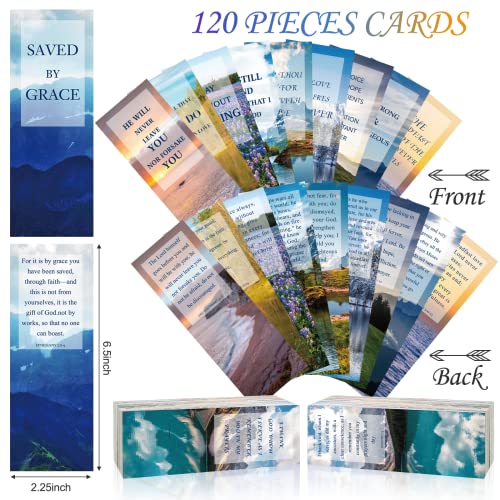 120 Pieces Bible Bookmarks Full Scripture Book Marks Christian Motivational Book Marks Prayer Cards Scripture Cards Bulk Inspirational Bookmarks for Women Men (Classic Style)