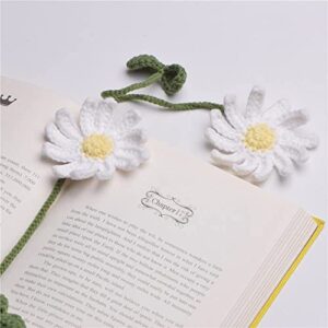 2Sets Daisy Bookmarks Handmade Knitted Gifts for Readers Book Lovers Writers, Curtain tiebacks holdbacks,Car Ornaments