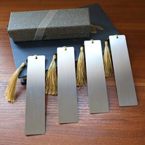 tueascallk 4 pcs freely createable silver metal tassel bookmarks – as the best gift