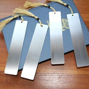 Tueascallk 4 Pcs Freely Createable Silver Metal Tassel Bookmarks - As The Best Gift