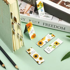 12 Pieces Sunflower Magnetic Bookmarks Inspirational Magnetic Bookmarks Magnet Page Markers Positive Magnetic Book Marker for Students Teachers School Home Office Supplies, 12 Styles