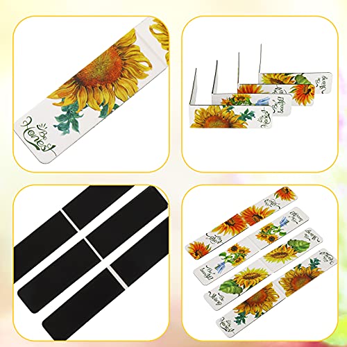 12 Pieces Sunflower Magnetic Bookmarks Inspirational Magnetic Bookmarks Magnet Page Markers Positive Magnetic Book Marker for Students Teachers School Home Office Supplies, 12 Styles