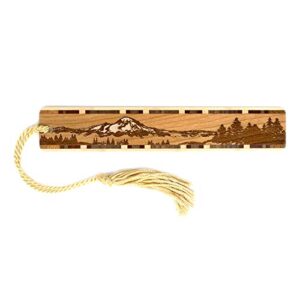 mountain wilderness nature scene engraved handmade wooden bookmark – also available with personalization – made in usa