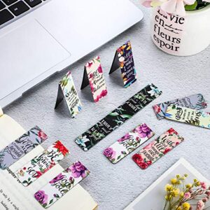 36 Pieces Magnetic Bible Verse Bookmarks Inspirational Scripture Book Markers Encouraging Flower Page Clips Presents for Women Kids Students Teachers School Home Office Supplies