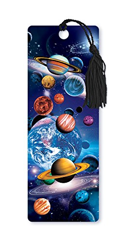 Dimension 9 3D Lenticular Bookmark with Tassel, Planets in Space (LBM006)