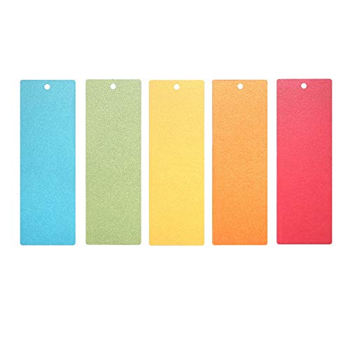 Blank Colored Paper Bookmarks with Ribbon, for DIY Classroom Project, School Crafts, Gift Tags, Pack of 30 by Quotidian