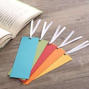 Blank Colored Paper Bookmarks with Ribbon, for DIY Classroom Project, School Crafts, Gift Tags, Pack of 30 by Quotidian