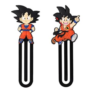 xby 2 pack bookmarks for kids 3d non-slip bookmark and page holder unique gift idea anime pvc book marker and reading accessories for 100th day of school gift,girls,book lovers,students, multicolor