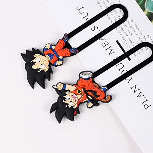 XBY 2 Pack Bookmarks for Kids 3D Non-Slip Bookmark and Page Holder Unique Gift Idea Anime PVC Book Marker and Reading Accessories for 100th Day of School Gift,Girls,Book Lovers,Students, Multicolor
