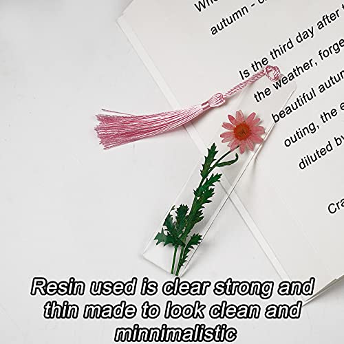 Pressed Flower Bookmark Resin Floral | Handmade | with Dried Flowers | Artsy (Pink Daisies)