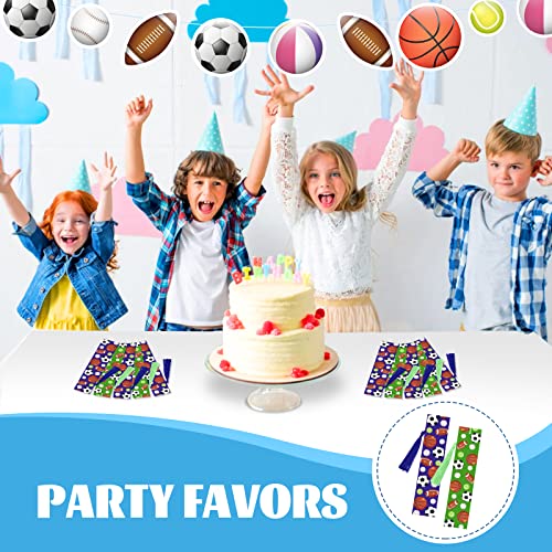 24 Pieces Sports Bookmarks Sports Party Favors Baseball Football Basketball Soccer Themed Sports Bookmarks with Tassels for Teens Students Adults School Office Reading Reward Graduation Party Supplies