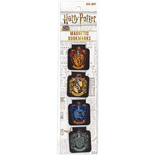 Ata-Boy Harry Potter Bookmark, Houses of Hogwarts Crests Magnetic Bookmarks (4 Set) Harry Potter Gifts & Merchandise…