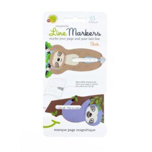 linemarker page marker | book holder | magnetic bookmarks set of 2 | magnet page holder clip for reading | book marker | gift idea for readers, book lovers (sloth)
