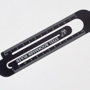 Wakaka 2 Pcs Multifunctional Metal Bookmark and 12cm Ruler,Classic Black and White,Make Your Reading and Working Easy.