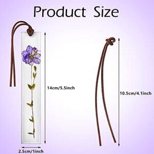 12 Pieces Resin Floral Bookmark Handmade Dried Flower Bookmark Presents for Kids Woman Teacher Students Reading Planner Book Club