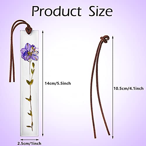 12 Pieces Resin Floral Bookmark Handmade Dried Flower Bookmark Presents for Kids Woman Teacher Students Reading Planner Book Club