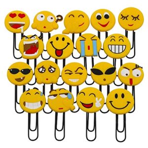 cute smiley bookmarks, funny paperclip bookmark, novelty emoticon book marker for kids, girls, boys, school student (random 10pcs)