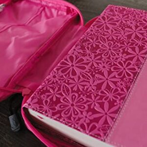 Adventure Bible Cover for Girls, Zippered, with Handle, Nylon, Pink, Medium