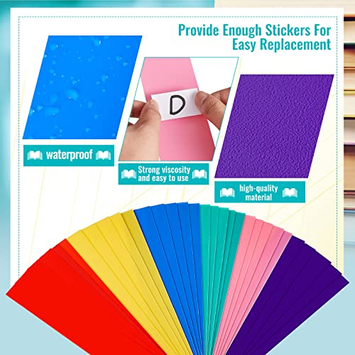 Library Book Dividers for Shelves with Stickers, Library Shelf Markers Assorted Colored Book Shelf Dividers Plastic Shelf Marker Flexible Book Shelf Marker Set for Classroom Supplies(30 Pieces)