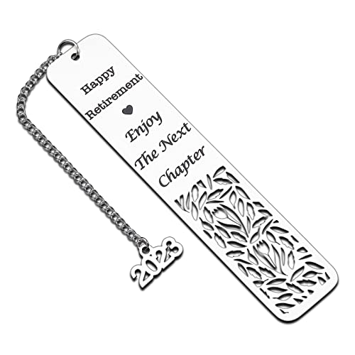 2023 Retirement Gifts for Women Men Bookmark for Book Lovers with Chain Happy Retirement Appreciation Gift for Coworker Nurses Doctors Dad Mom Teacher Boss Employee Leaving Going Away Gift for Friend