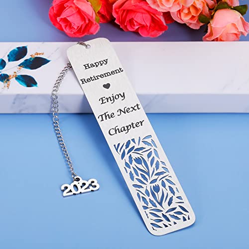 2023 Retirement Gifts for Women Men Bookmark for Book Lovers with Chain Happy Retirement Appreciation Gift for Coworker Nurses Doctors Dad Mom Teacher Boss Employee Leaving Going Away Gift for Friend