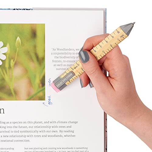 Pen Bookmark | Erasable Ballpoint Gel Pen and Bookmark 3-in-1 | Ink Novelty Pen with Eraser | Page Marker | Book Marker | Page Holder Clip | Stationery Gift Idea for Reader and Writer (Ruler)