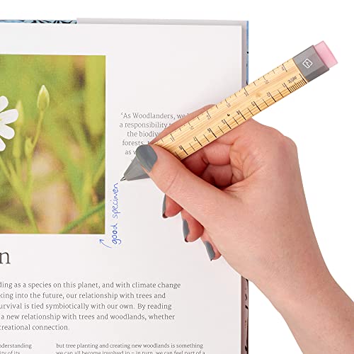 Pen Bookmark | Erasable Ballpoint Gel Pen and Bookmark 3-in-1 | Ink Novelty Pen with Eraser | Page Marker | Book Marker | Page Holder Clip | Stationery Gift Idea for Reader and Writer (Ruler)