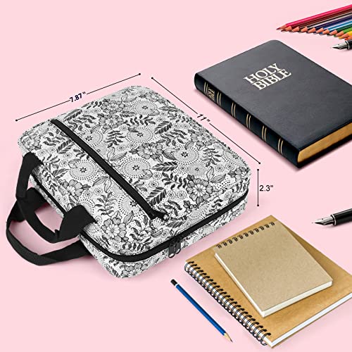 COLAZ Bible Cover for Women Bible Carrying Case to Church Durable Oxford Bag with Handle, Perfect Bible Case for Women as Gift