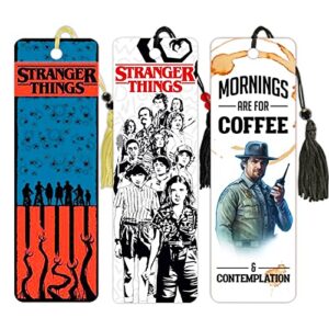 stranger things bookmark set – bundle with 3 collectible stranger things bookmarks featuring eleven and more | stranger things merch and stocking stuffers