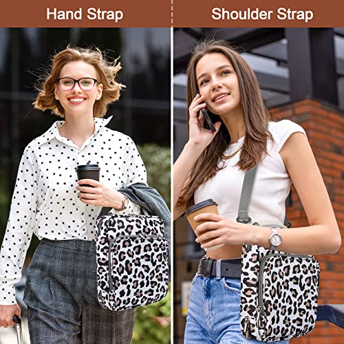 Losong Bible Covers for Women, Bible Carrying Case with Strap, Bible Protective Bag with Handle & Zippered Pocket, Study Bible Bag and Totes for Church Gifts Leopard