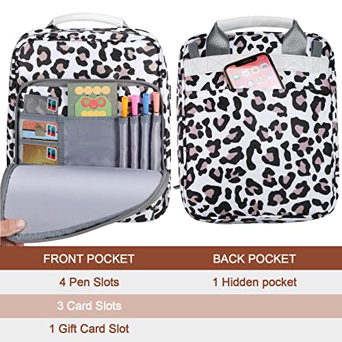 Losong Bible Covers for Women, Bible Carrying Case with Strap, Bible Protective Bag with Handle & Zippered Pocket, Study Bible Bag and Totes for Church Gifts Leopard