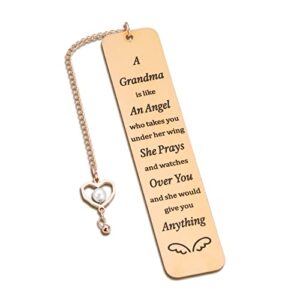 bookmarks gifts for grandma from grandson granddaughter grandchildren valentine’s day birthday mother’s day anniversary christmas stocking stuffers gifts for grandmother rose gold book mark for women