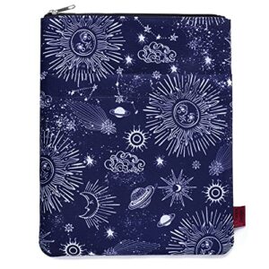 zodiac sun & moon book sleeve, book covers for paperbacks, book sleeves with zipper, 11 x 8.5 inch, astrology gifts