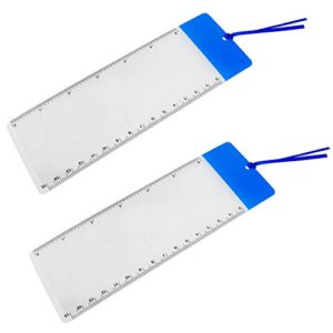 magic&shell magnifier bookmark 2pcs blue magnifying fresnel lens bookmarks with 6inch ruler