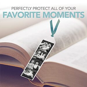 Photo Booth Frames - 50 Premium Vinyl Photo Booth Bookmark Sleeves 2 1/4 X 6 1/4 for Wedding 2x6 inch Photo Booth Sleeve