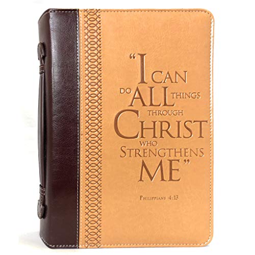 Burgundy/Tan Fashionable and Stylish Bible Cover, Large Two-Tone Bible Case Holy Book Protector