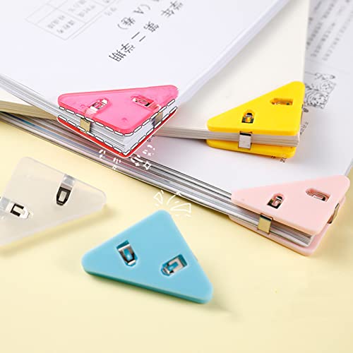 20pcs Corner Paper Clip Prevent Books Curling,Triangle Book Page Corner Clips Bookmark for Students,Multifunctional Document Clip Book Page Corner Clip (color2)