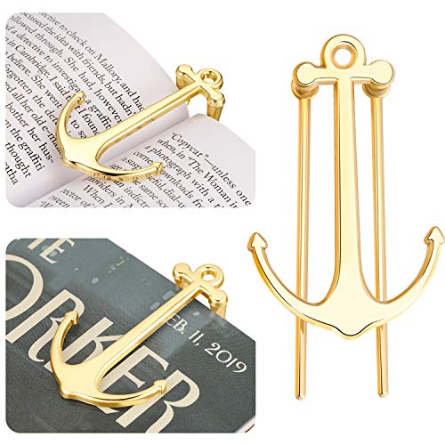 2 Pieces Bookmarks Creative Bookmark Metal Page Holder for Students Teachers Graduation Gifts School Office Supplies (Gold)