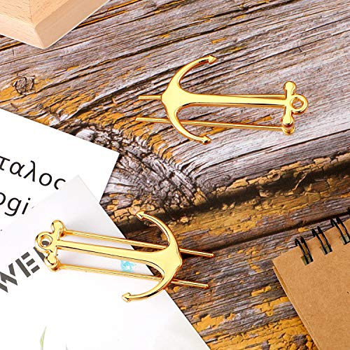 2 Pieces Bookmarks Creative Bookmark Metal Page Holder for Students Teachers Graduation Gifts School Office Supplies (Gold)