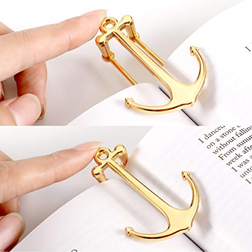 2 Pieces Bookmarks Creative Bookmark Metal Page Holder for Students Teachers Graduation Gifts School Office Supplies (Gold)