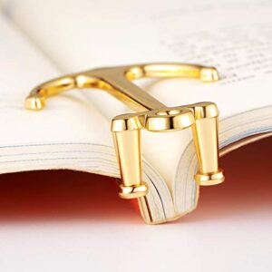 2 Pieces Bookmarks Creative Bookmark Metal Page Holder for Students Teachers Graduation Gifts School Office Supplies (Gold)