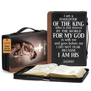 jesuspirit personalized leather bible covers with zipper – christian gift with inspirational scripture – spiritual bible carrying case church ladies – custom religious faith gifts for women of god