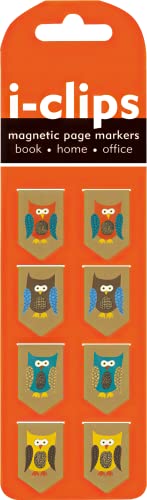 Owls i-Clip Magnetic Page Markers (Set of 8 Magnetic Bookmarks)