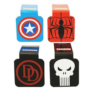 ata-boy marvel superhero logo bookmark”captain america, spider-man, daredevil, the punisher” marvel magnetic bookmarks (4 set) avengers gifts & merchandise…