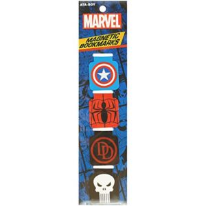 Ata-Boy Marvel Superhero Logo Bookmark"Captain America, Spider-Man, Daredevil, The Punisher" Marvel Magnetic Bookmarks (4 Set) Avengers Gifts & Merchandise…
