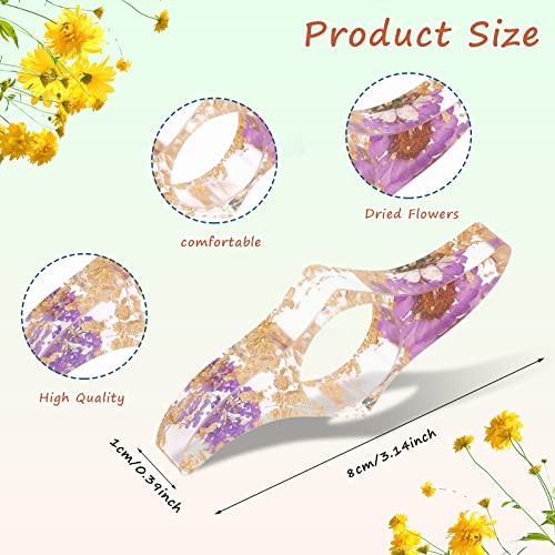 4 Pieces Dried Flower Resin Bookmarks,Transparent Floral Book Page Holder and Book Mark Set Handmade Bookmarks with Tassel Cute Book Accessories Gift for Reading Lover Students Teachers