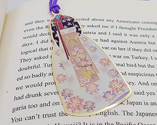 Korean Traditional Miniature Cool Bookmarks Souvenirs Gifts for Student Kids Adults Wife Friends - Coolest Metal Unique Color Designs Bookmark Pack (Woman's Hanbok 3 Pack)