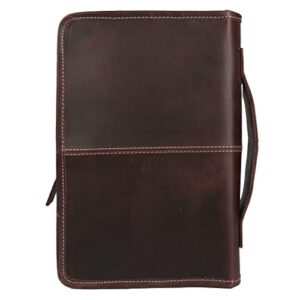 leather bible cover book cover planner cover with handle and back pocket size 10.8×6.8×2 inches (buffalo leather)