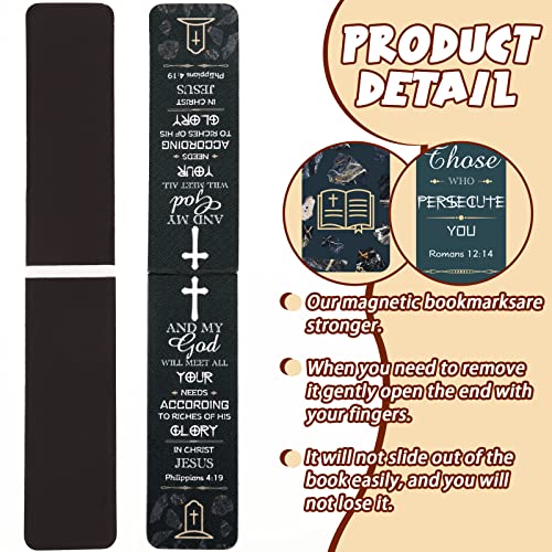 Epakh 30 Pieces Bible Verses Magnetic Bookmarks Inspirational Bookmarks with Full Scripture Christian Magnetic Book Markers for Men Women Religious Gifts for Women School Office Supplies, Multicolor